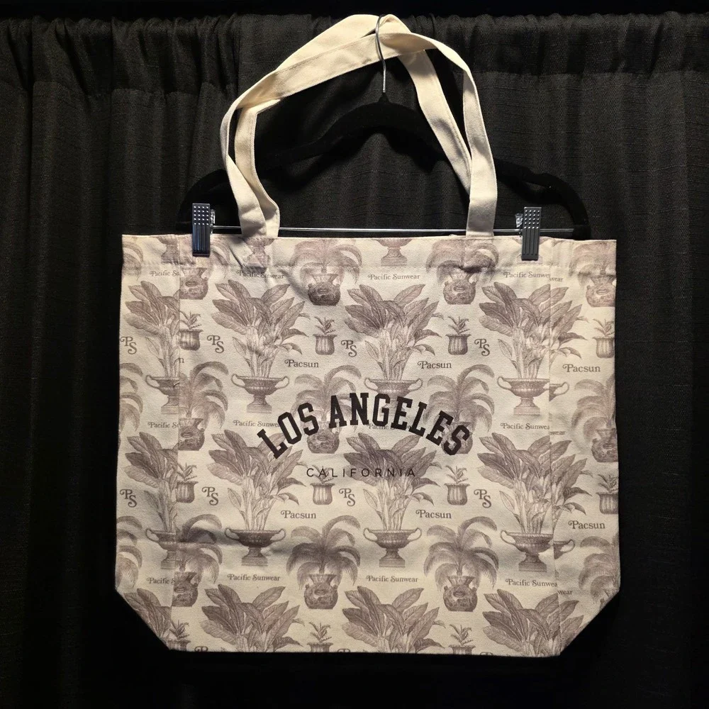 NEW PacSun Reusable Etoile Monogram Print‎ Canvas Tote Bag.